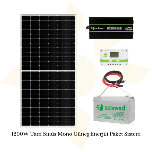 1200 W Monokristal Solar Paket-Off Grid Güneş Enerji Sistemi
